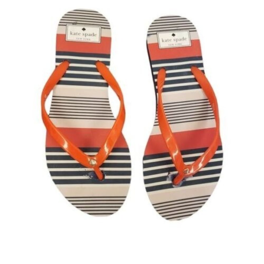 KATE SPADE Feldo Striped Flip Flops Size 5 NEW